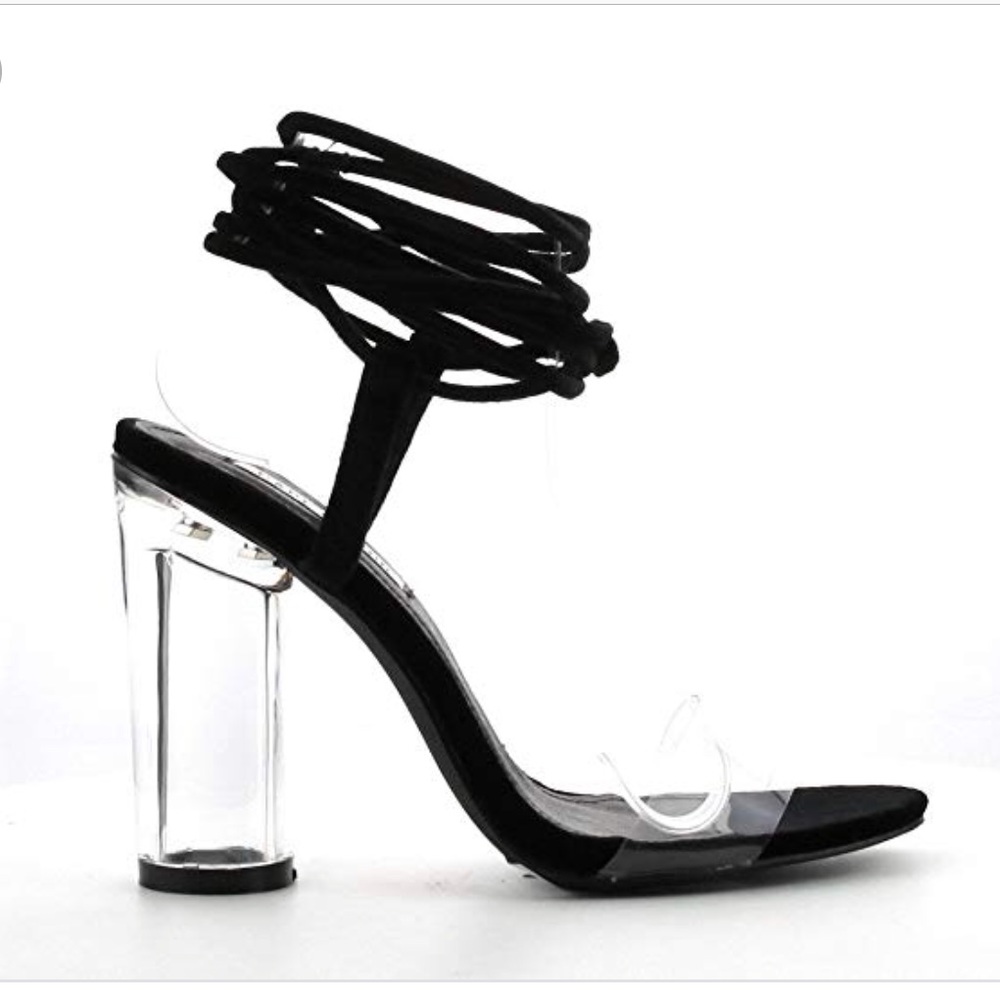 NIB Cape Robbin Clear perplex sexy heels black - Picture 2 of 4